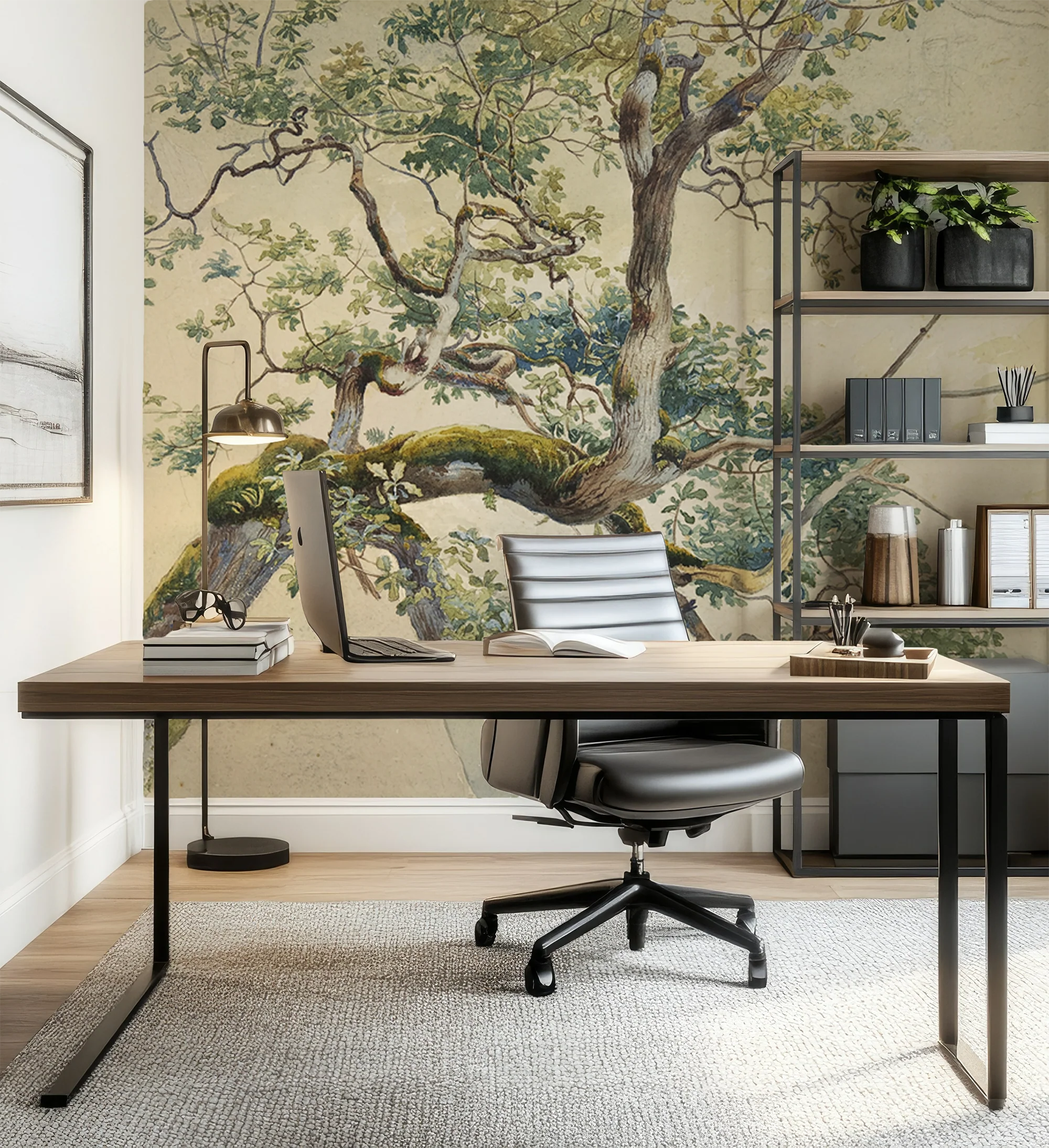 Alder - Tree Branch Watercolour Art Wallpaper Mural - Image 3