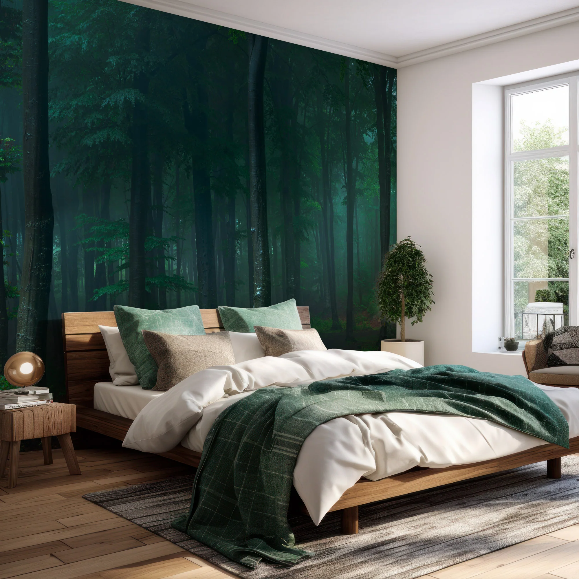 Orman - Atmospheric Wooded Forest Scene Wallpaper Mural - Image 3