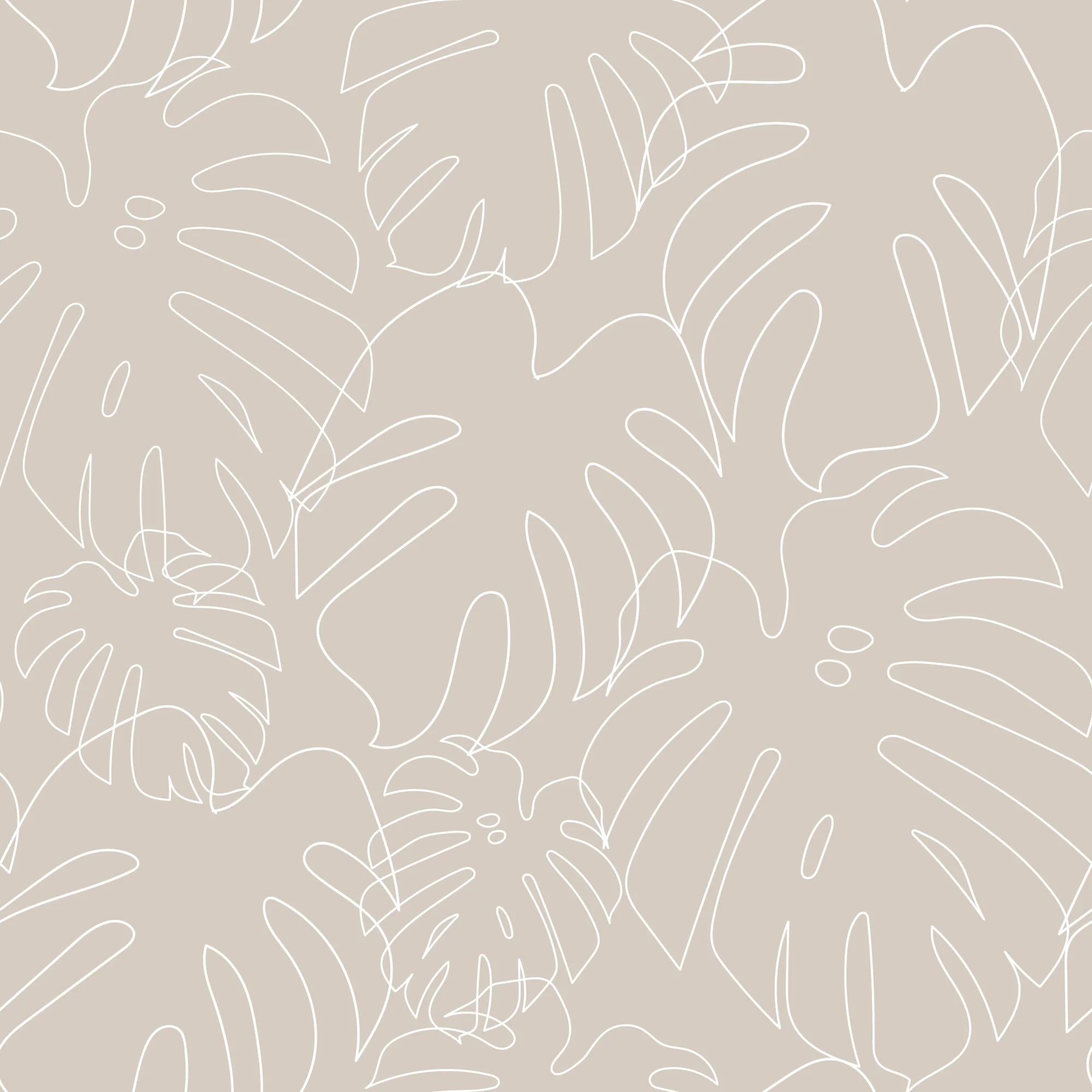 Minimal Monstera Sand - Beige Minimalistic Monstera Leaf Outlines Wallpaper - Image 5