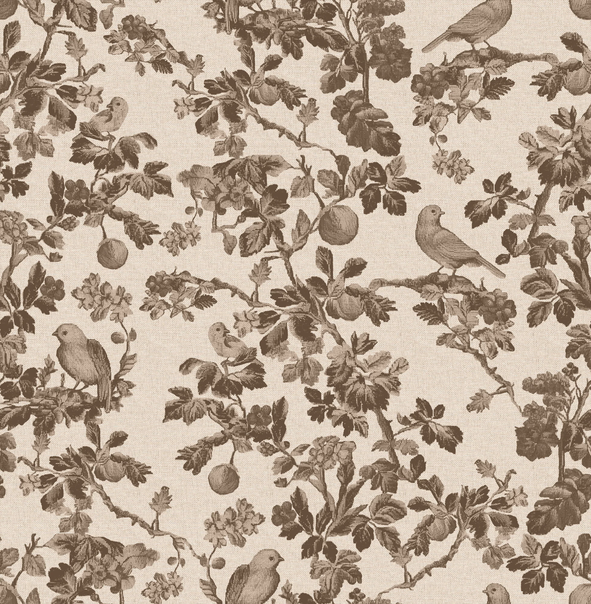 Belle - Brown Bird Tapestry Pattern Wallpaper Mural - Image 6
