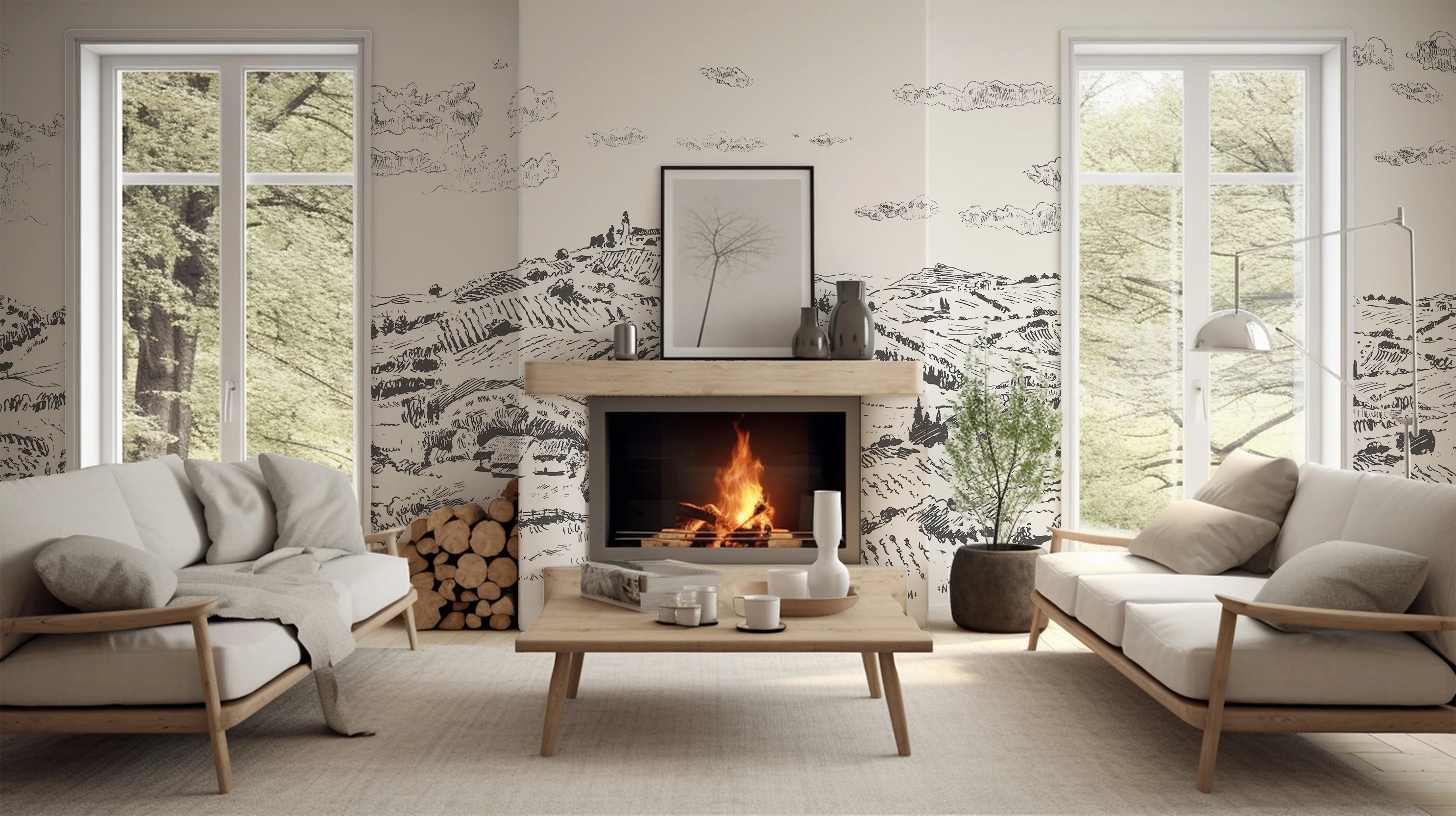 Nórië Noir - Countryside Landscape Wallpaper Mural - Image 5