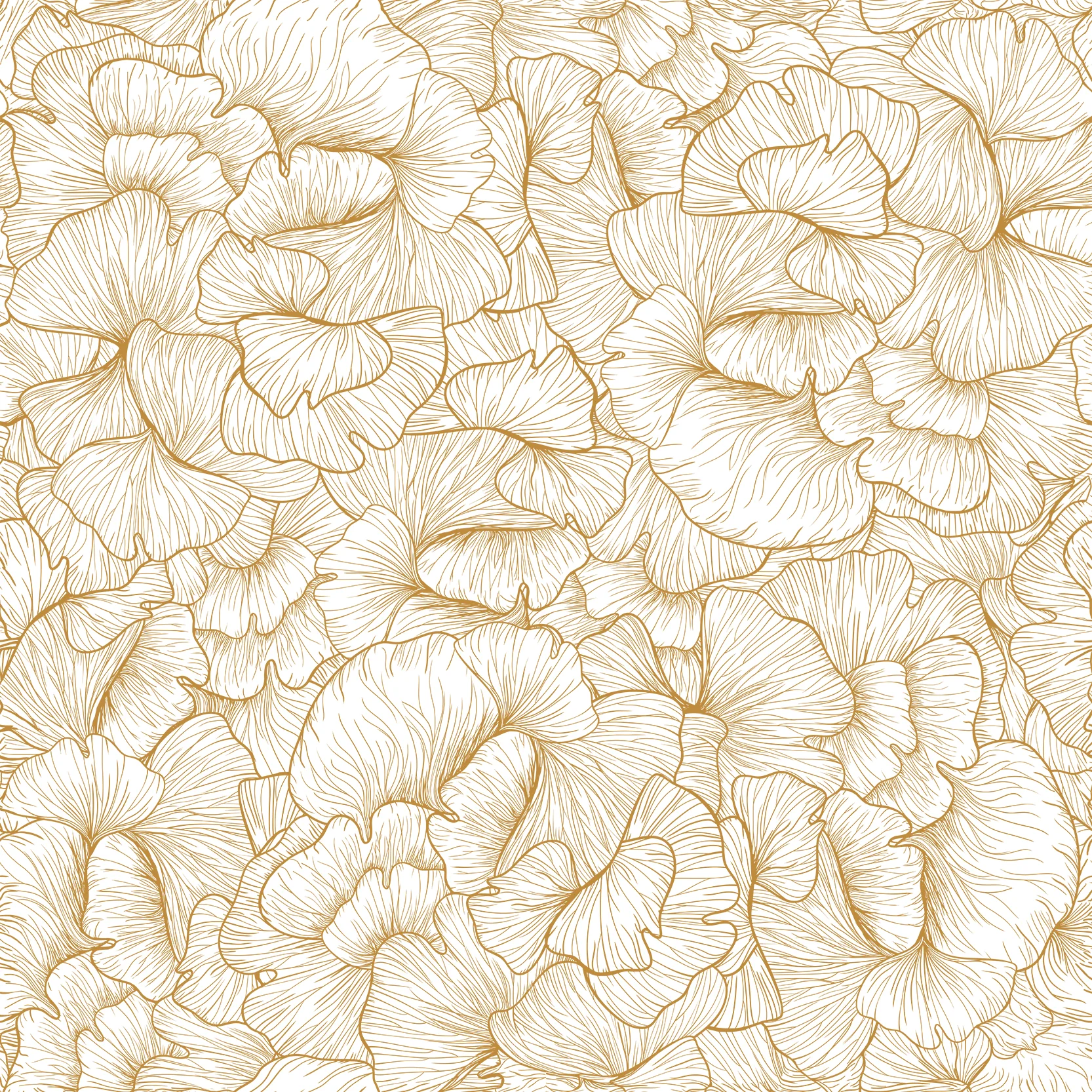 Chanterelle Gold - Detailed Floral Pattern Wallpaper Mural - Image 6