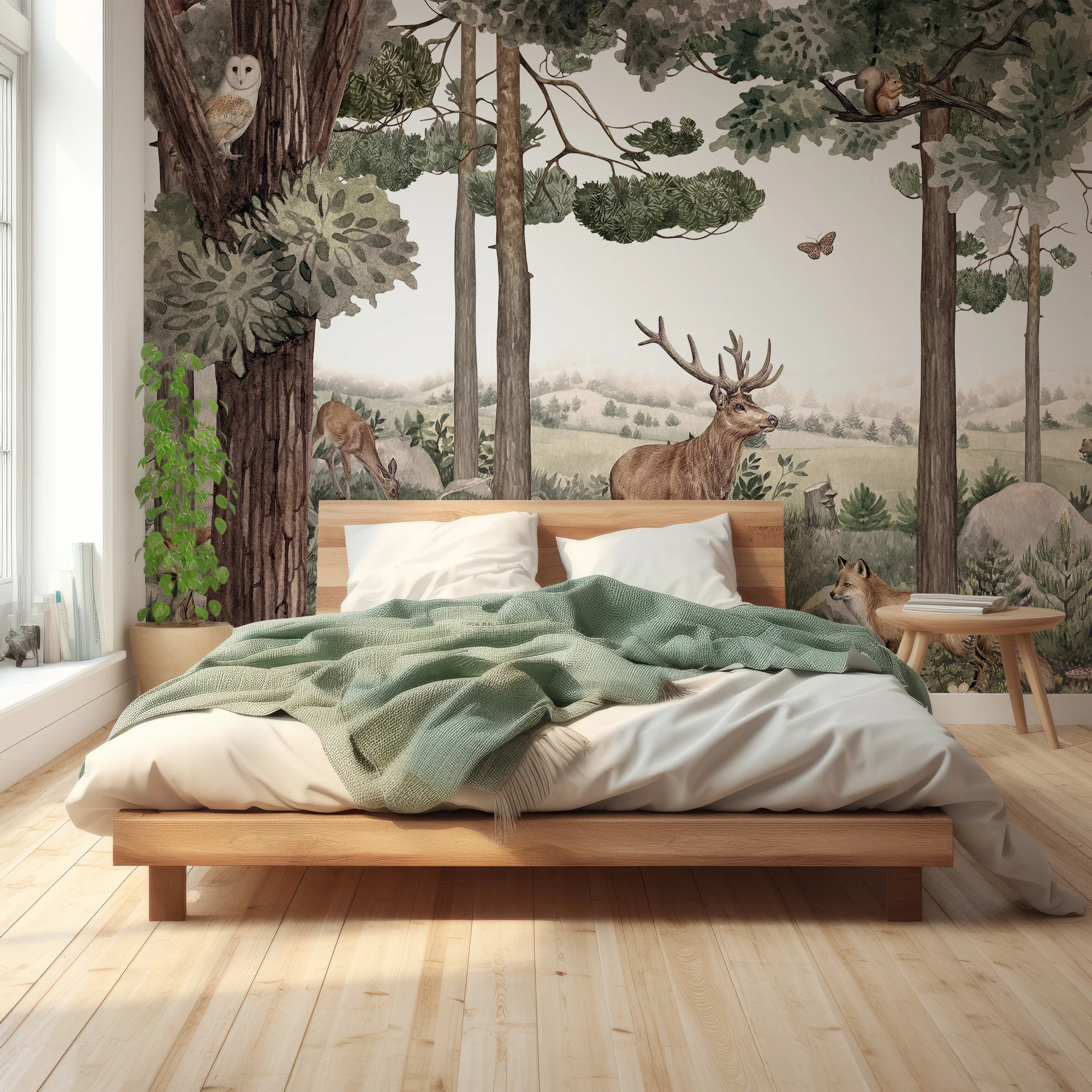 Forest Jive - Children's Brown Woodland Animal & Trees Wallpaper Mural - Image 4