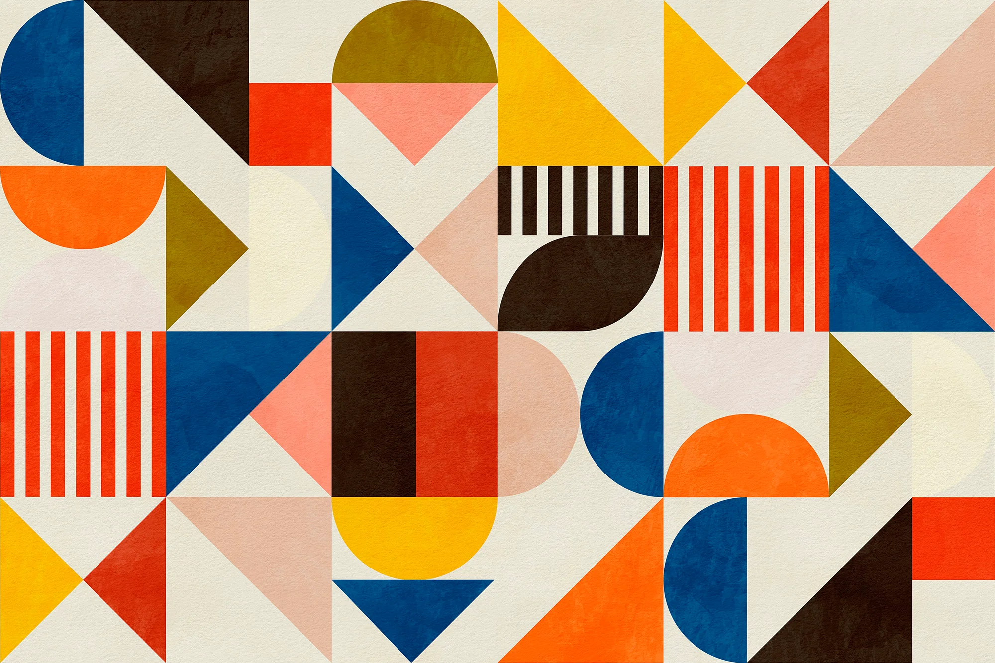 Berta - Collage of Abstract Shapes Wallpaper Mural - Image 3