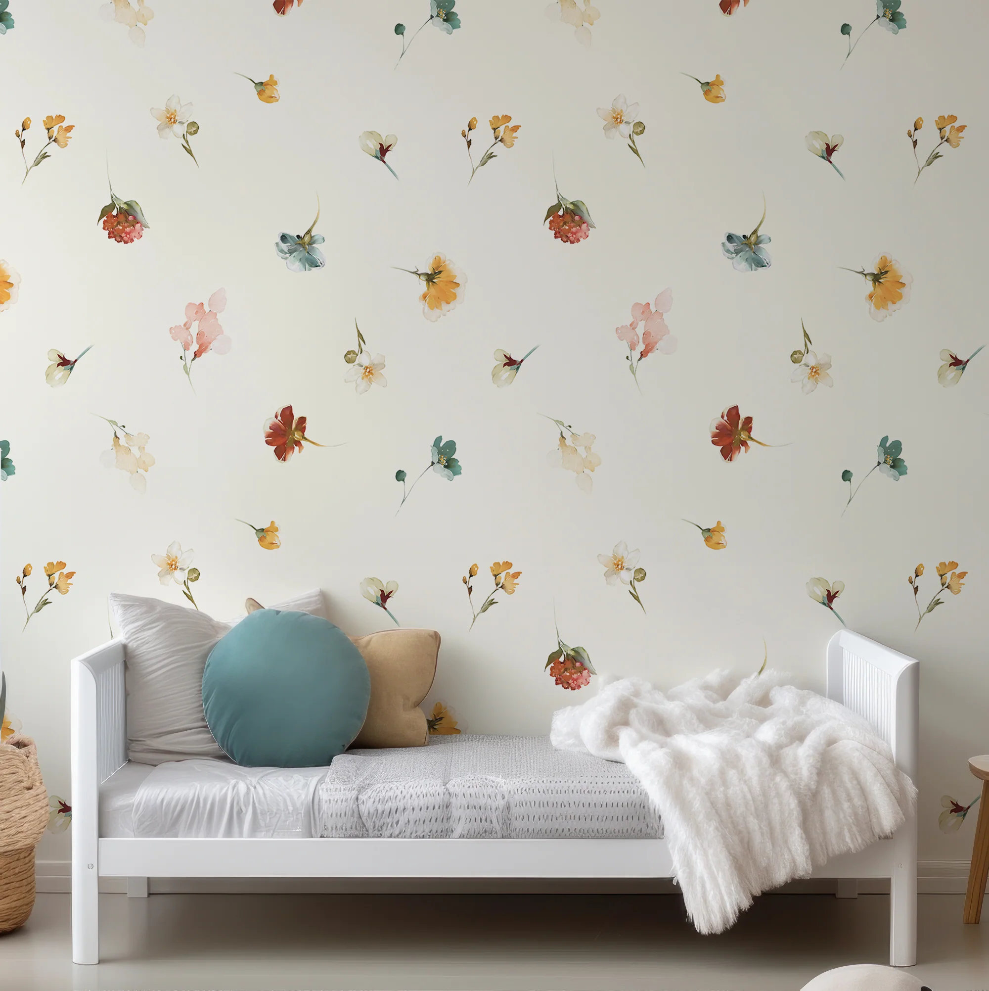 Watercolour Blossom Medley - Colourful Floral Watercolour Illustrations Wallpaper - Image 3