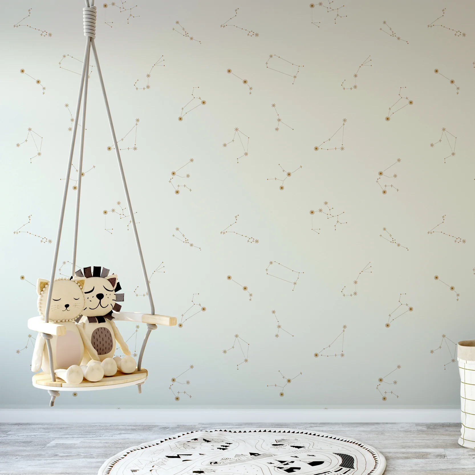 Nocturnal Constellations Cream - Cream & Gold Star Constellation Wallpaper - Image 4