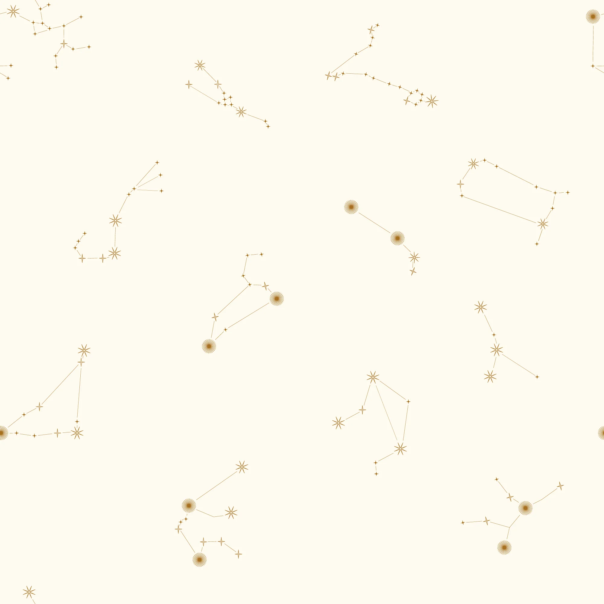 Nocturnal Constellations Cream - Cream & Gold Star Constellation Wallpaper - Image 5