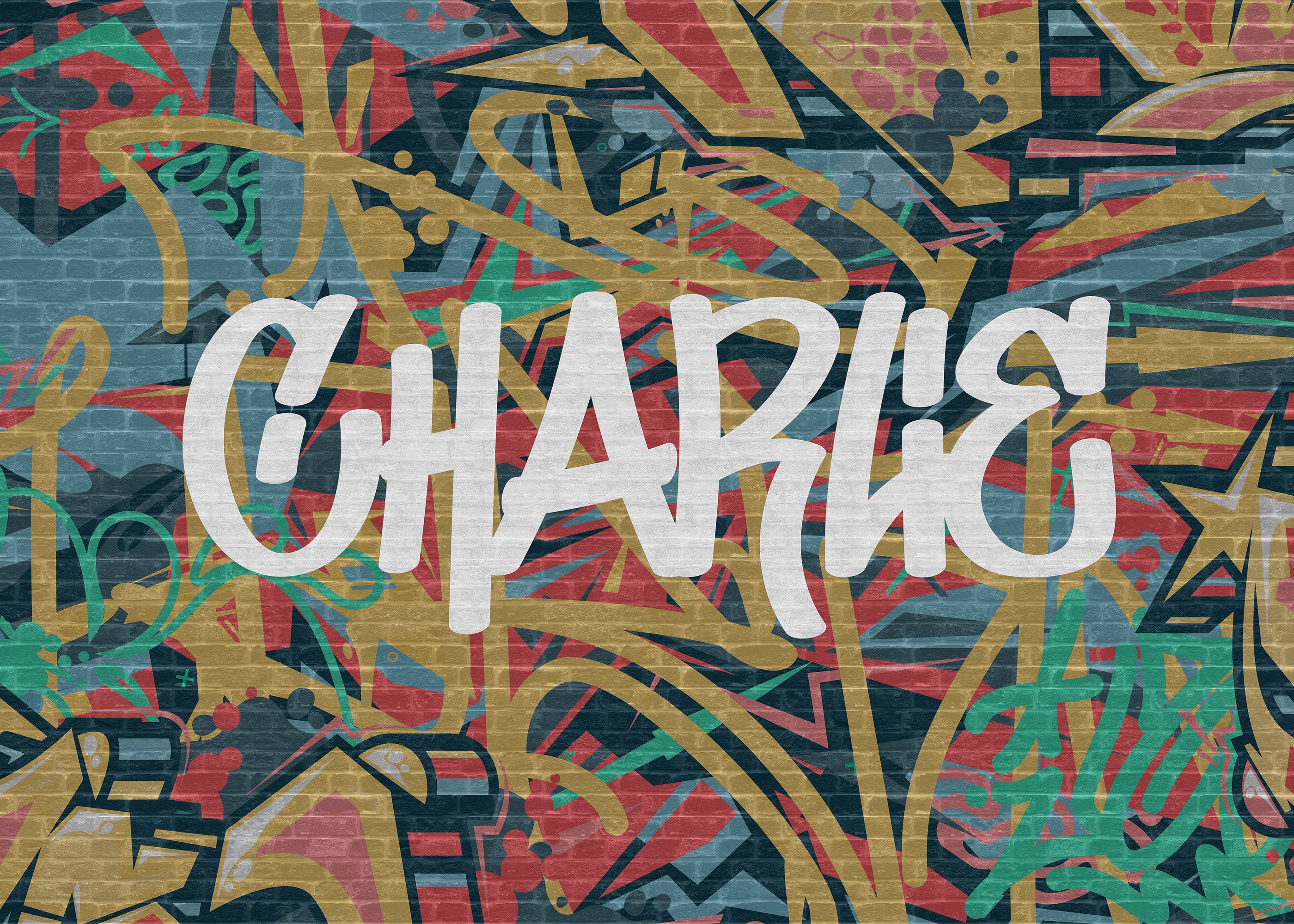 Graffiti Expressions - Customizable Name Graffiti On Brick Wallpaper Mural - Image 3