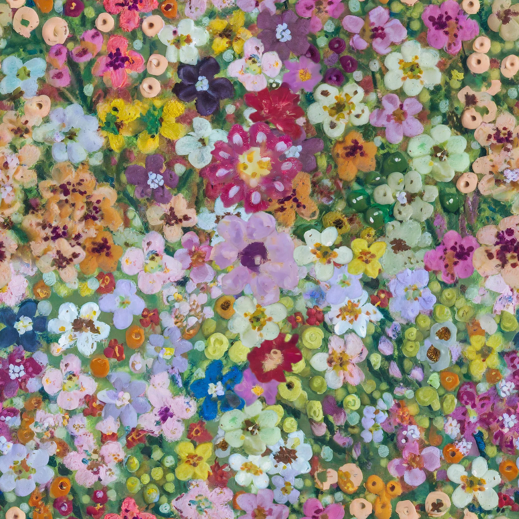 Eurydice - Painted Bright Colourful Floral Pattern Wallpaper Mural - Image 3