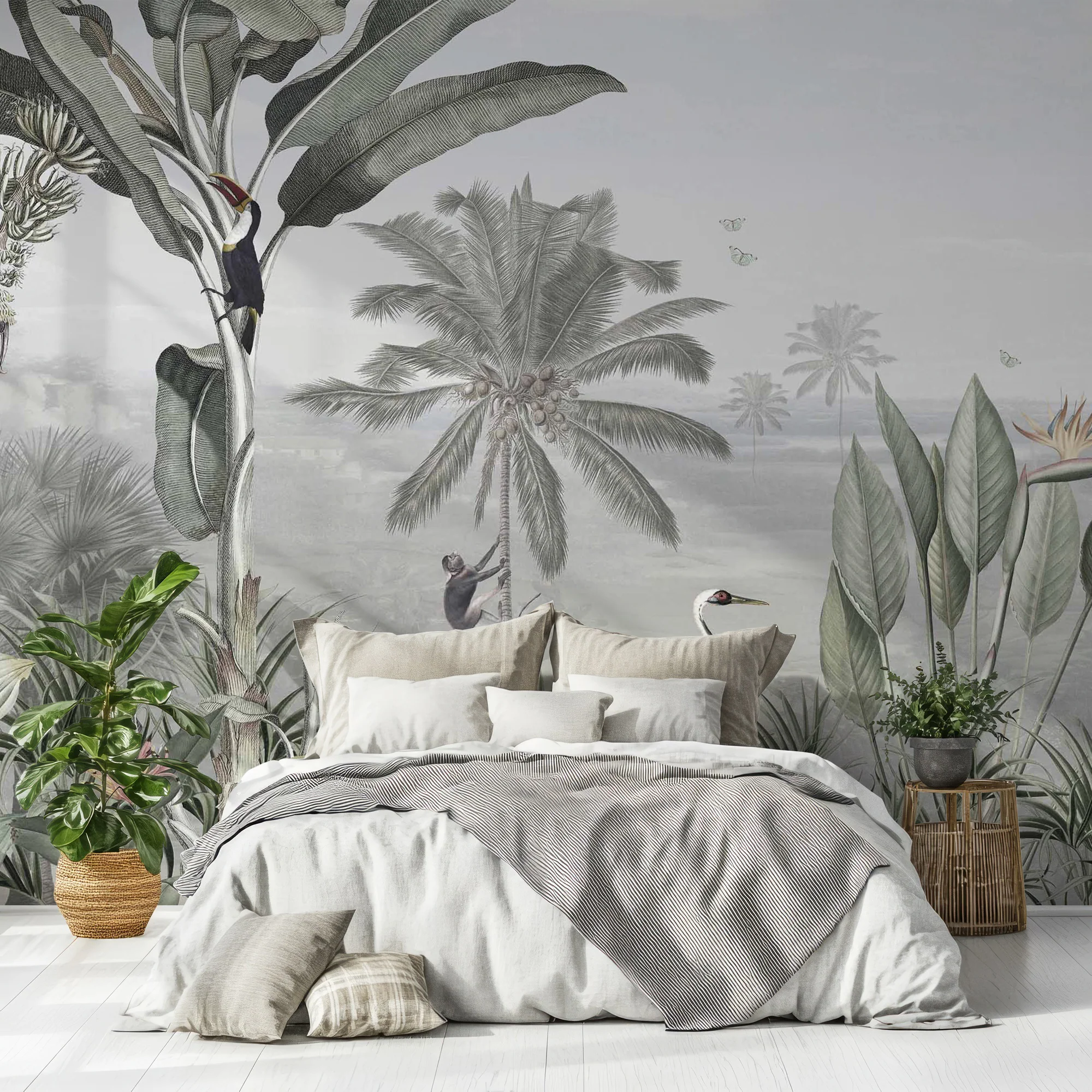 Botanical Beauty - Green Botanical Tropical Banana Tree Wall Mural - Image 3