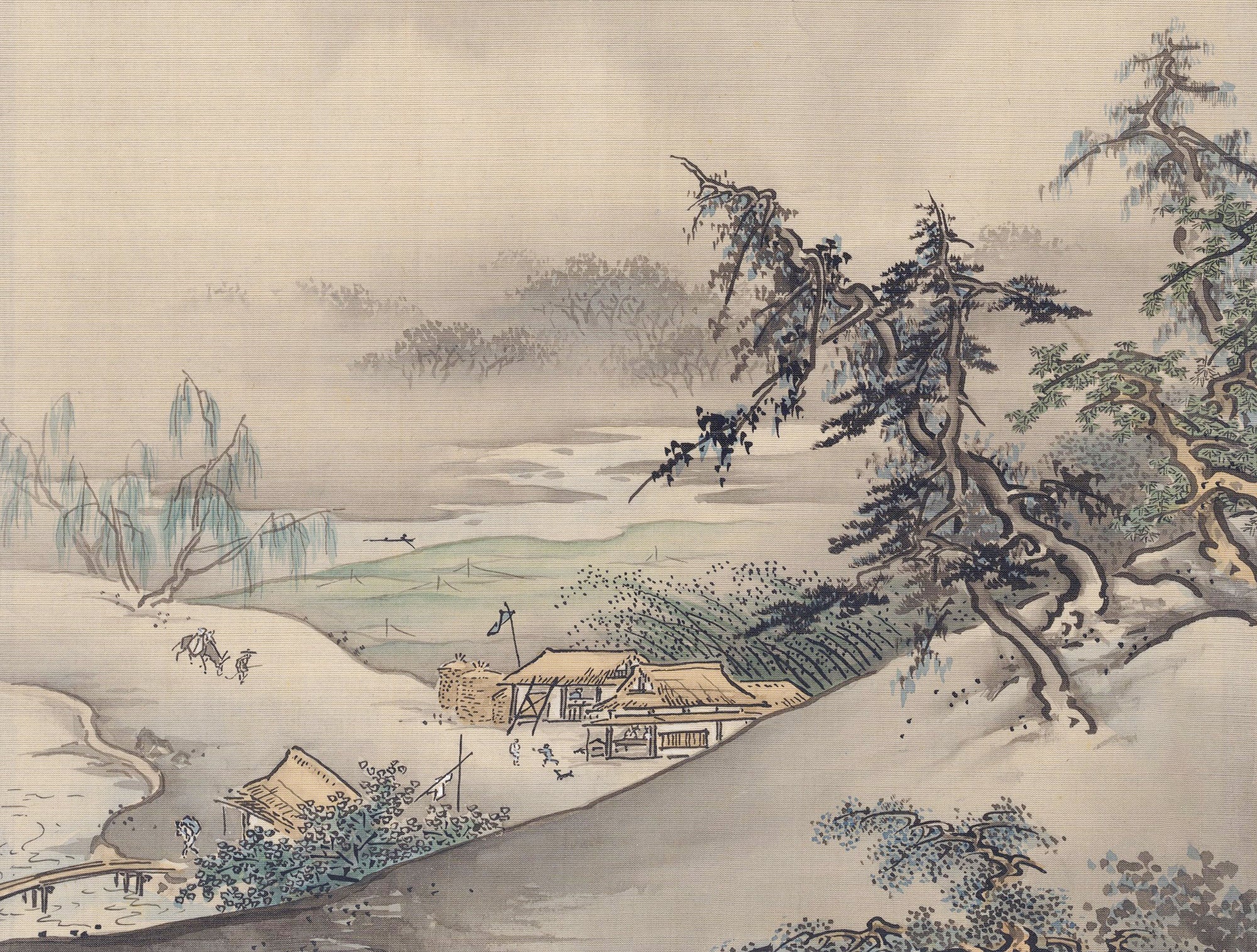 Hashimoto Gahō - Landscape of Japanese Village Wallpaper Mural - Image 3