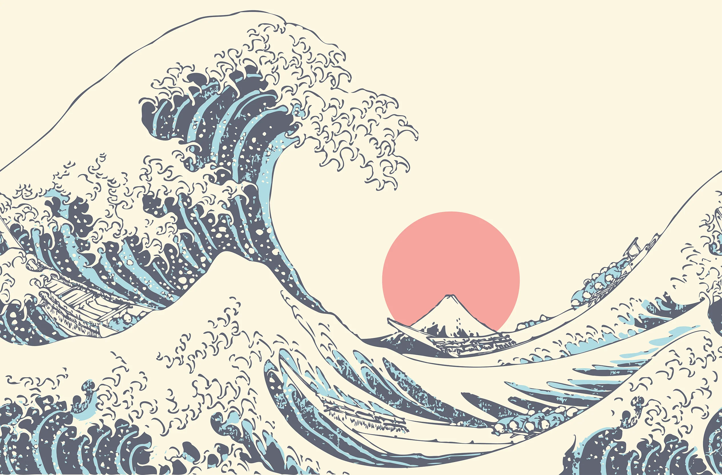Kanagawa - Great Wave Japanese Inspired Wallpaper Mural - Image 3
