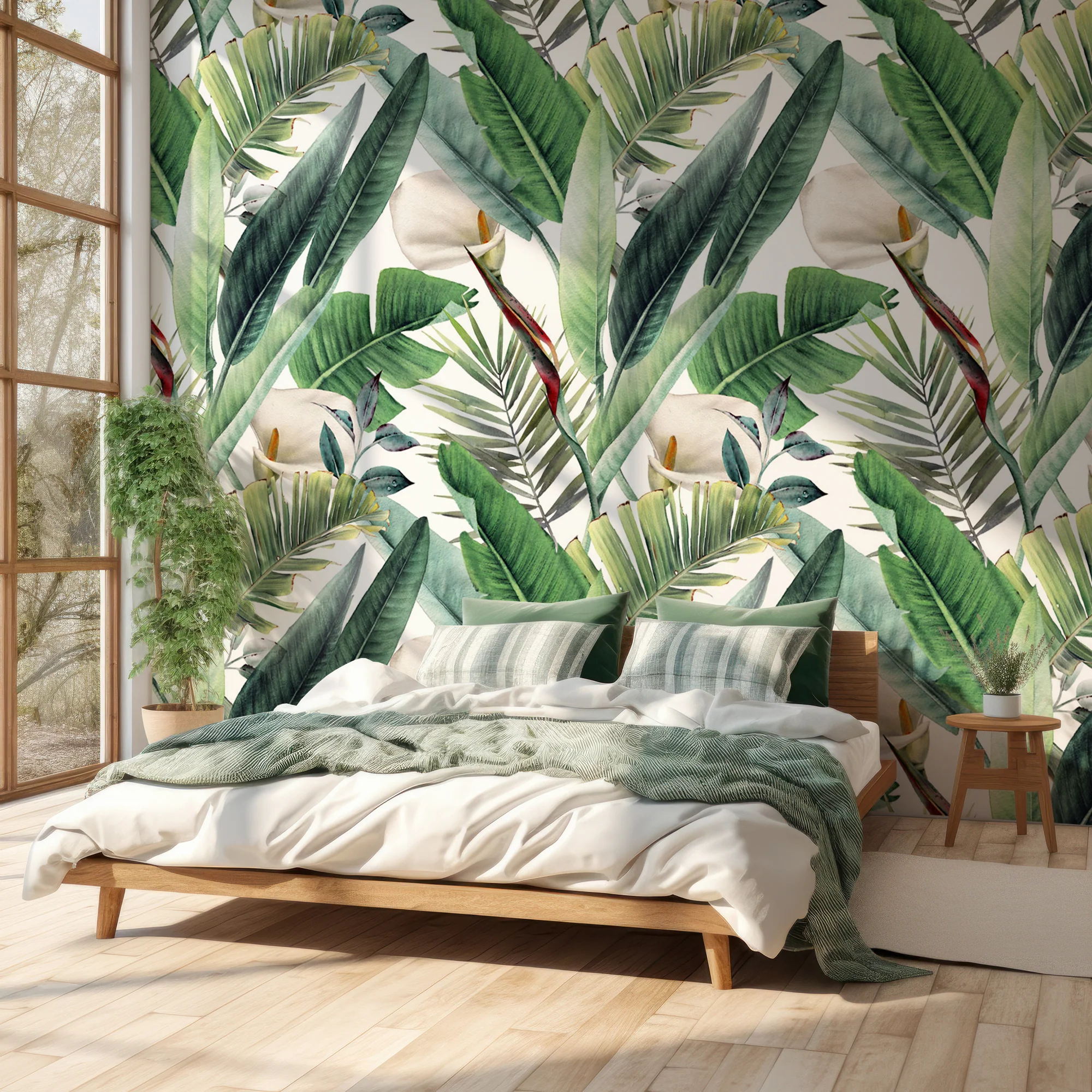 Liledge - Bright Watercolour Leaf Wallpaper Mural - Image 3