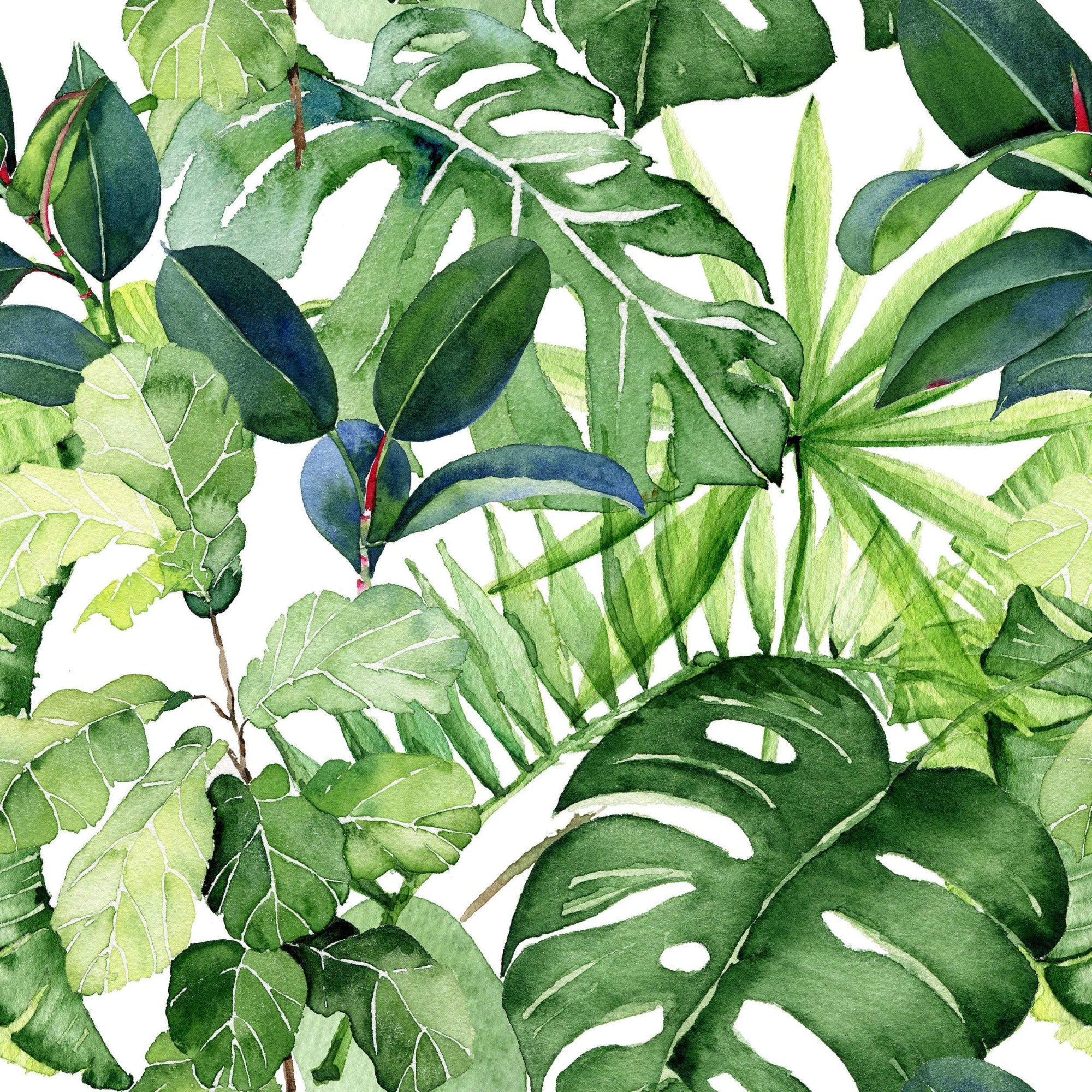 Noelani - Green Foliage Watercolour Wallpaper - Image 3