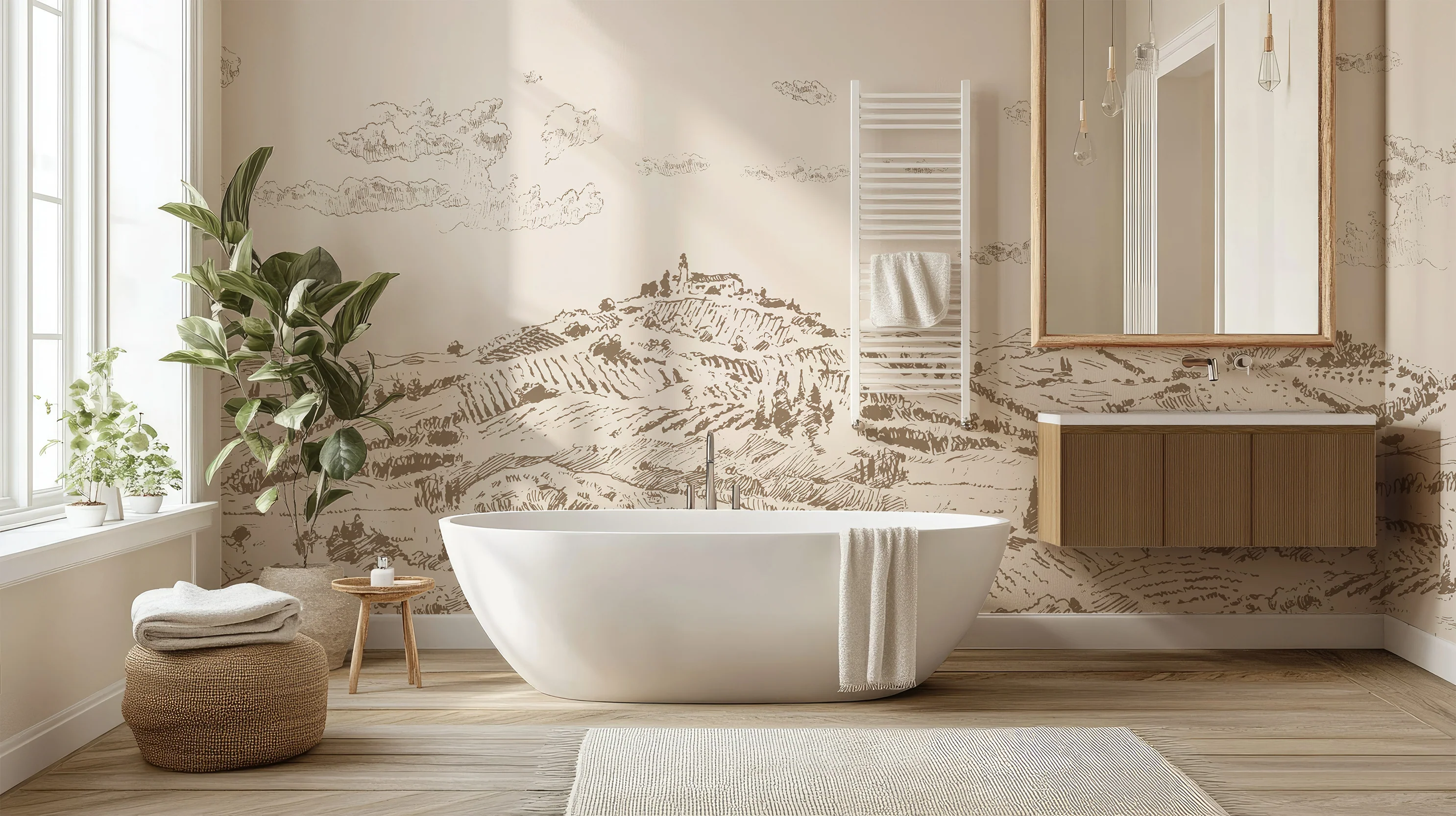 Nórië - Beige Countryside Landscape Wallpaper Mural - Image 4