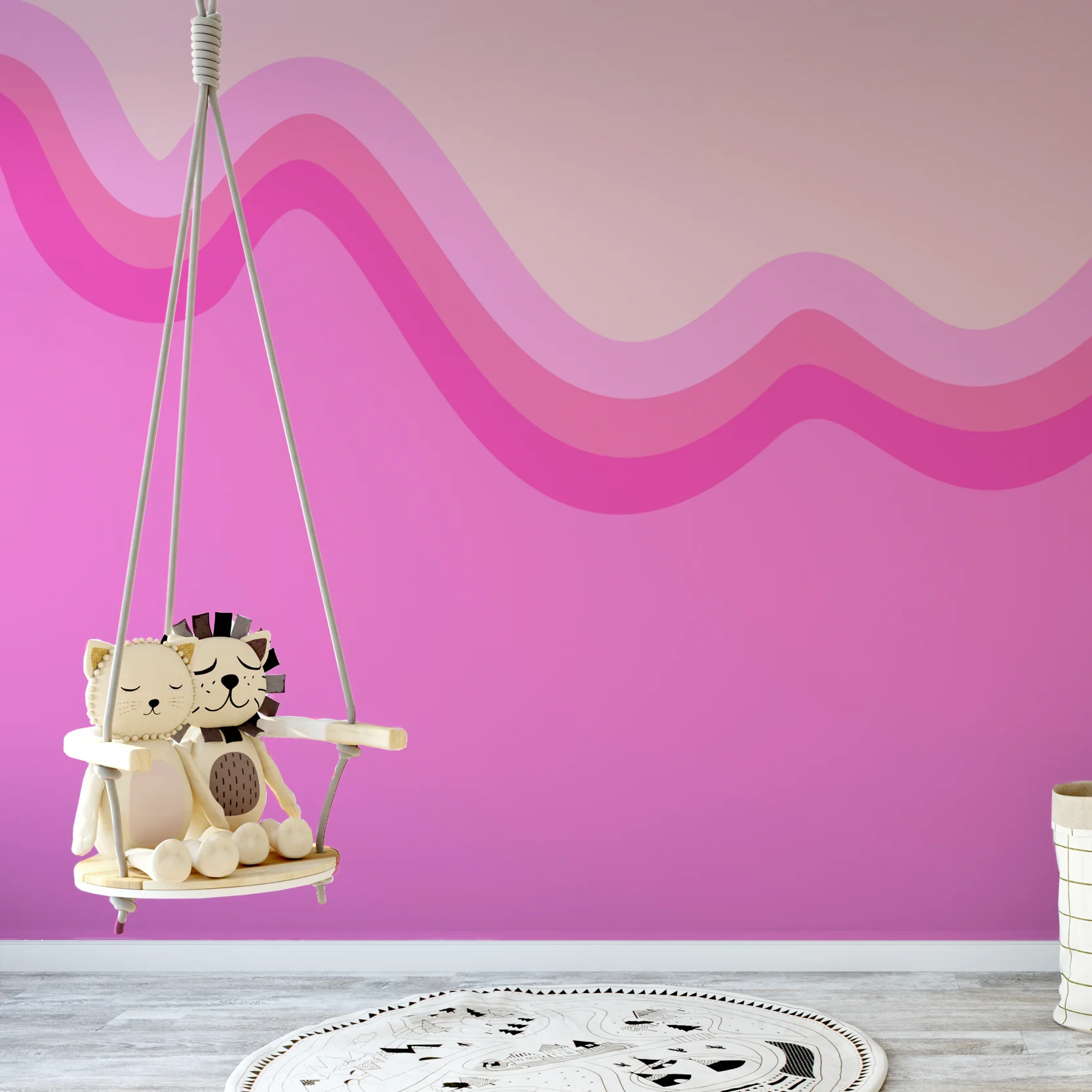 Wiggle Barbie - Pink Wave on Pink Wallpaper Mural - Image 4