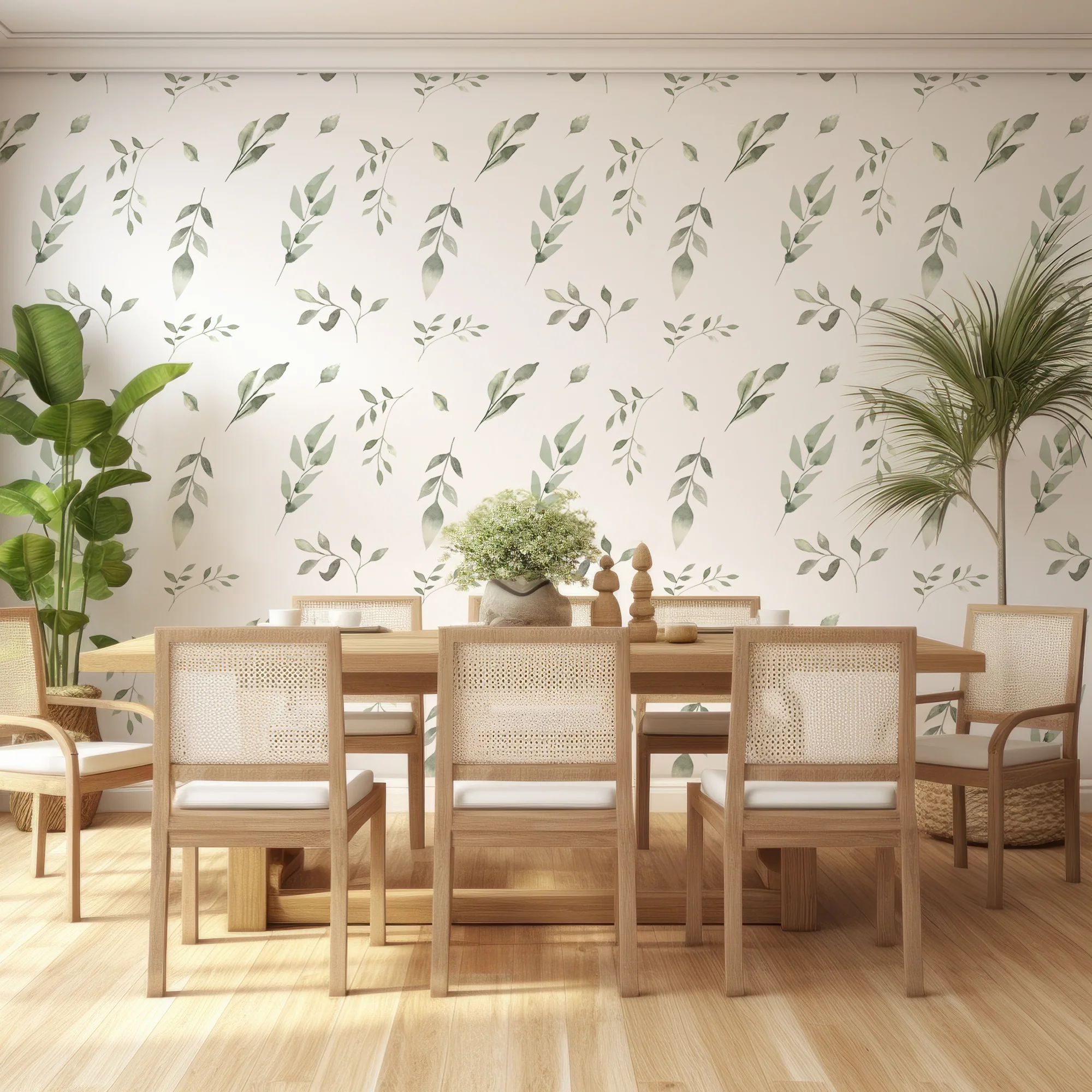 Refreshing Leafscape - Watercolour Green Leaf Botanical Wallpaper - Image 3