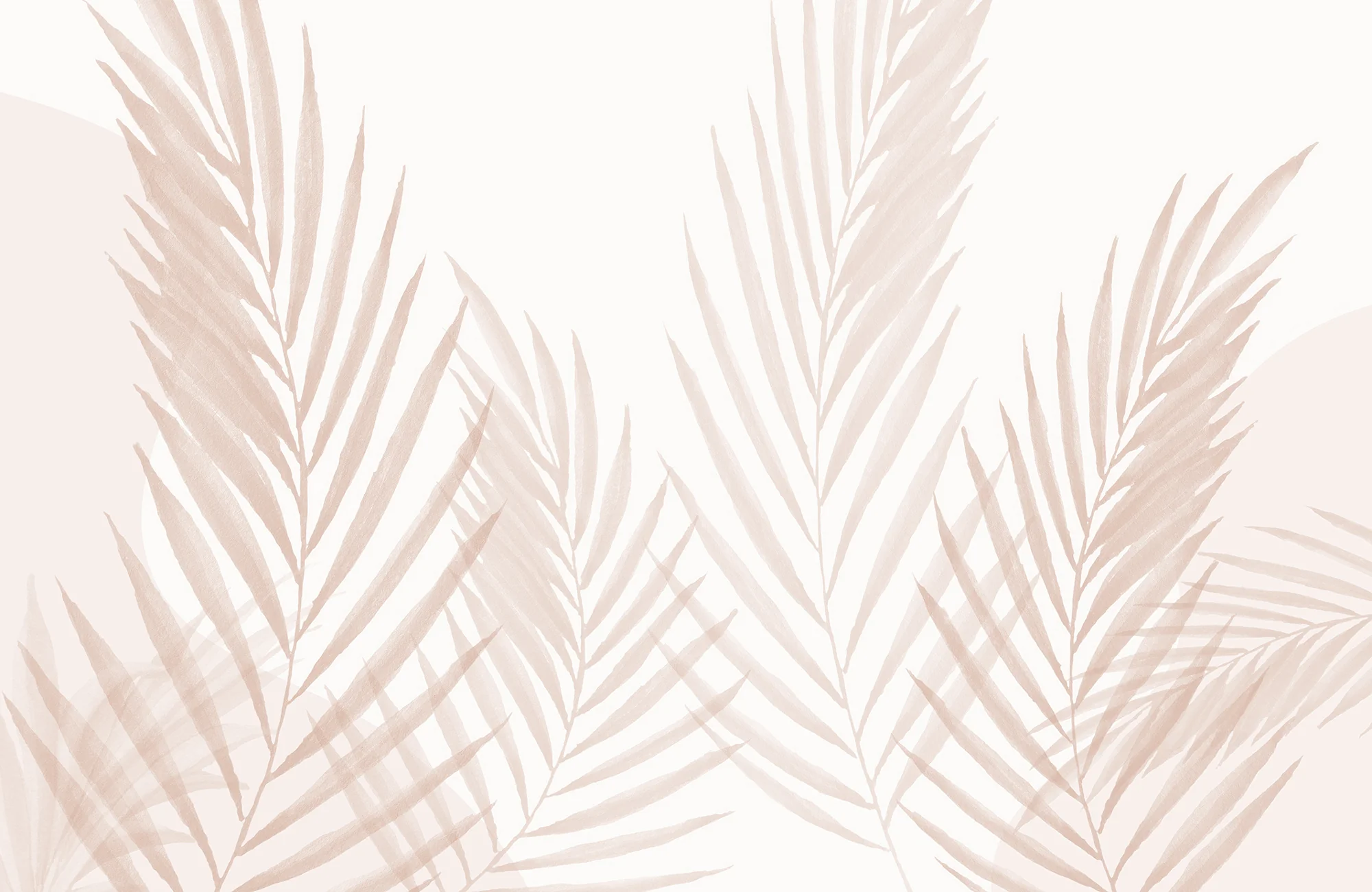 Raffia Pink - Watercolour Pink Minimalistic Leaves Wallpaper Mural - Image 4