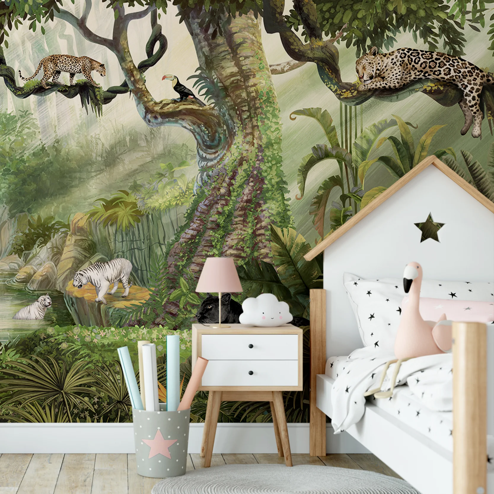 Jungle Cats - Wild Cats In The Jungle Wallpaper Mural - Image 4