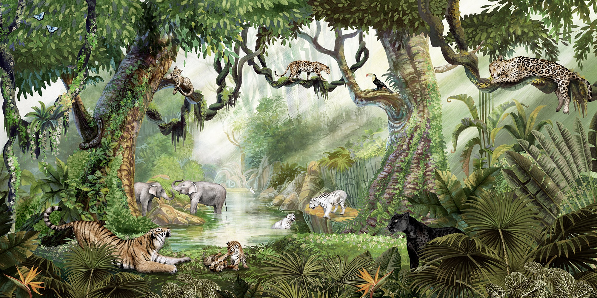 Jungle Cats - Wild Cats In The Jungle Wallpaper Mural - Image 5